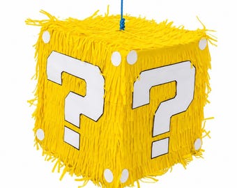 Mystery Block Piñata, Retro Gaming Geburtstagsdekoration, handgefertigtes Gamer Gastgeschenk