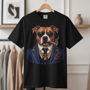Camiseta de Pit Bull, Camiseta divertida para papás de Pit Bull, Camiseta elegante para perros, Camiseta para perros amantes de los puros, Regalo para amantes de los Pit Bull