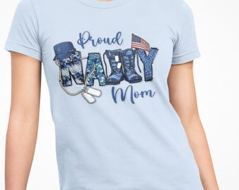 Proud Navy Mom Shirt Military Mom Graduation Gift Tee
