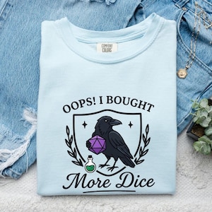Crow Dice Shirt Funny Video Games Gift Women Comic Tee Dice T-Shirt Gamer Fan Comic Tshirt Gaming Graphic Retro Elixir Bottle Tshirt