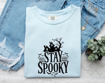 Maglietta Eerie Mansion, regalo di Halloween da paura per donne, maglietta misteriosa, maglietta della casa infestata, maglietta horror per fan, maglietta inquietante, grafica spaventosa, vecchia scuola, notte