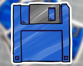Vinyl Sticker: Floppy Disk