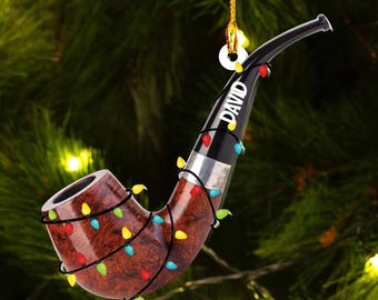 Custom Name Tobacco Pipe Christmas Tree Ornament, Christmas Ornament Decor, Toba
