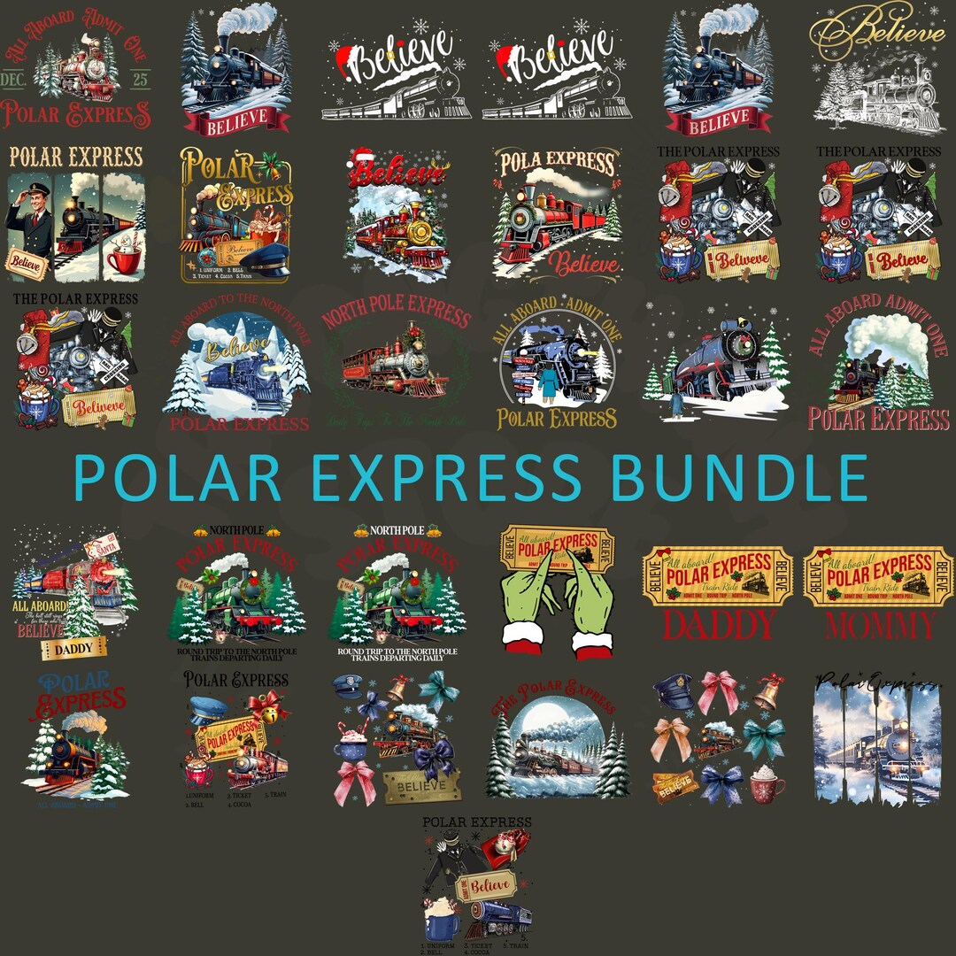 Polar Express PNG Bundle, Xmas Png, Christmas Train Clipart Digital ...