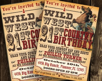 western invitation etsy