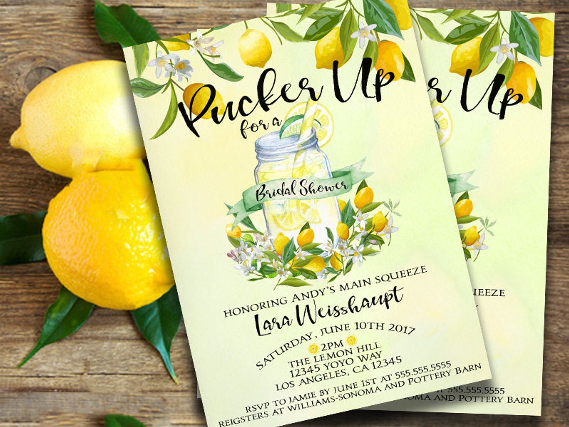 Lemon Invitationlemonade Party Invitationbridal Shower Etsy
