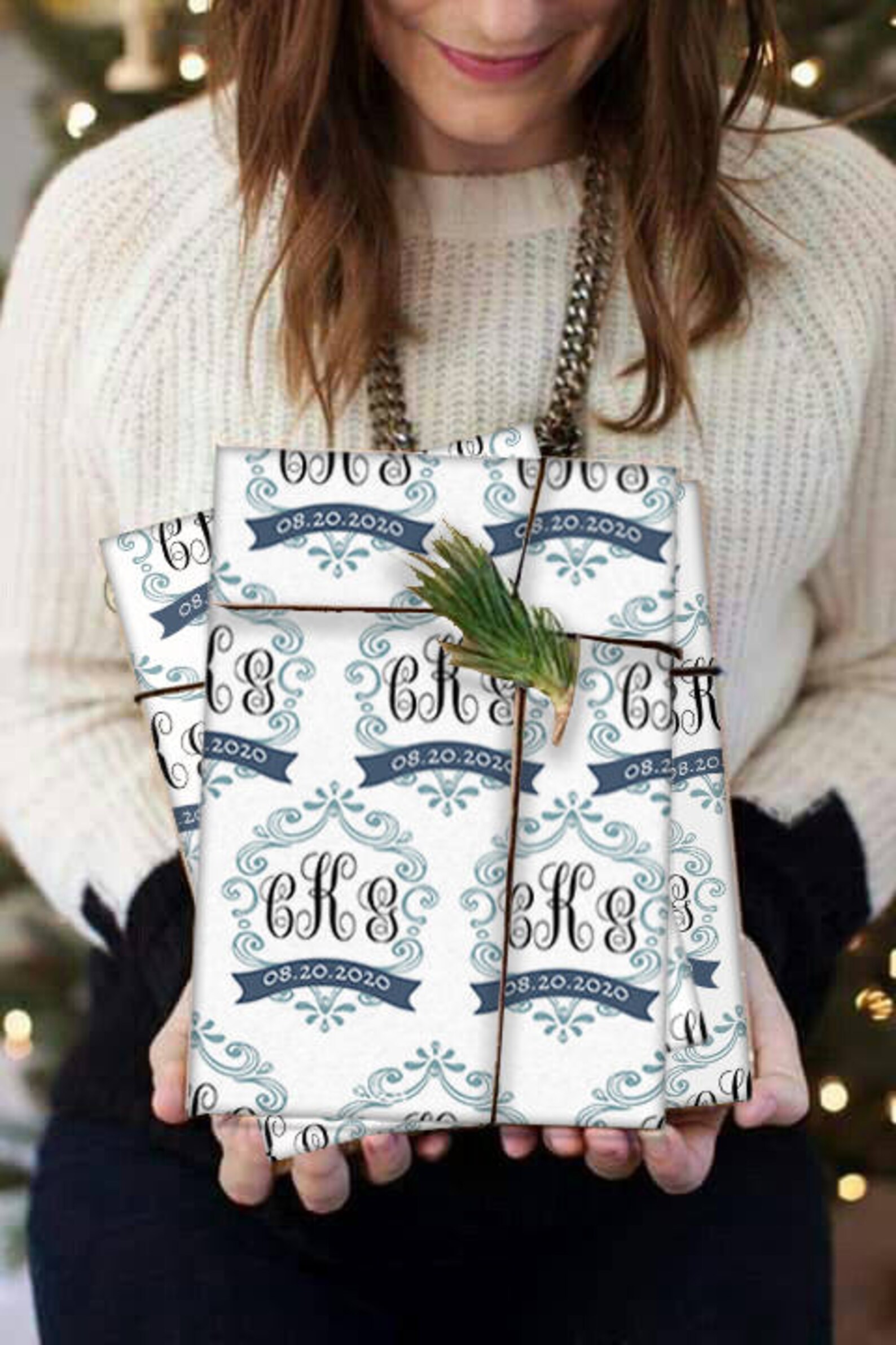 Monogram Wrapping Paper Wedding Wrapping Paper Wedding Etsy