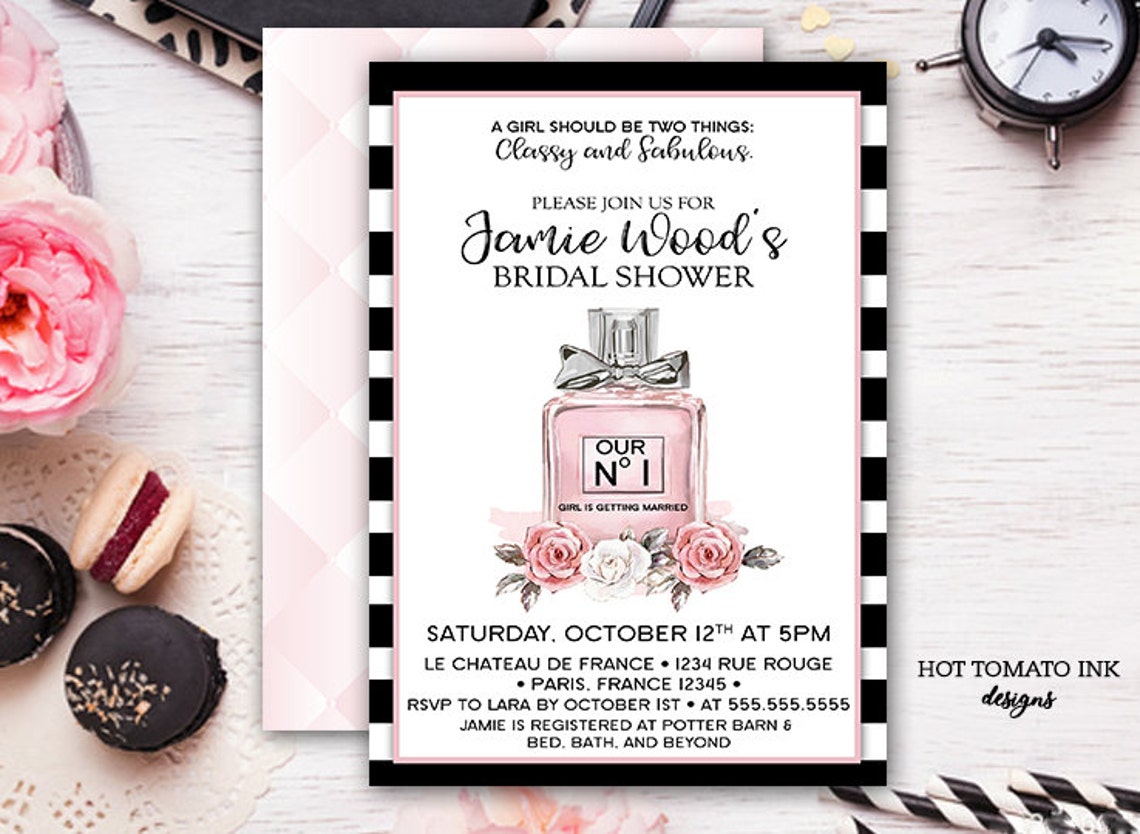 Bridal Shower Invitation Perfume bottle invitationParis Etsy