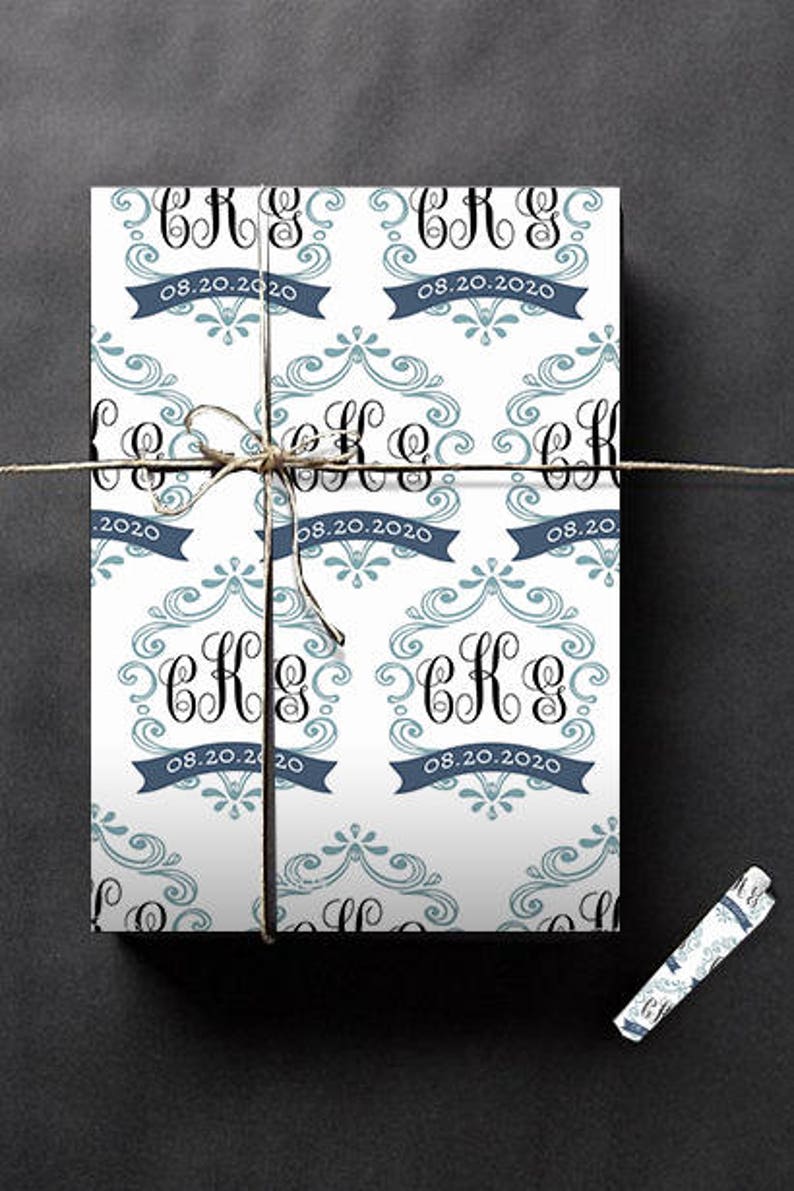 Monogram Wrapping Paper Wedding Wrapping Paper Wedding Etsy
