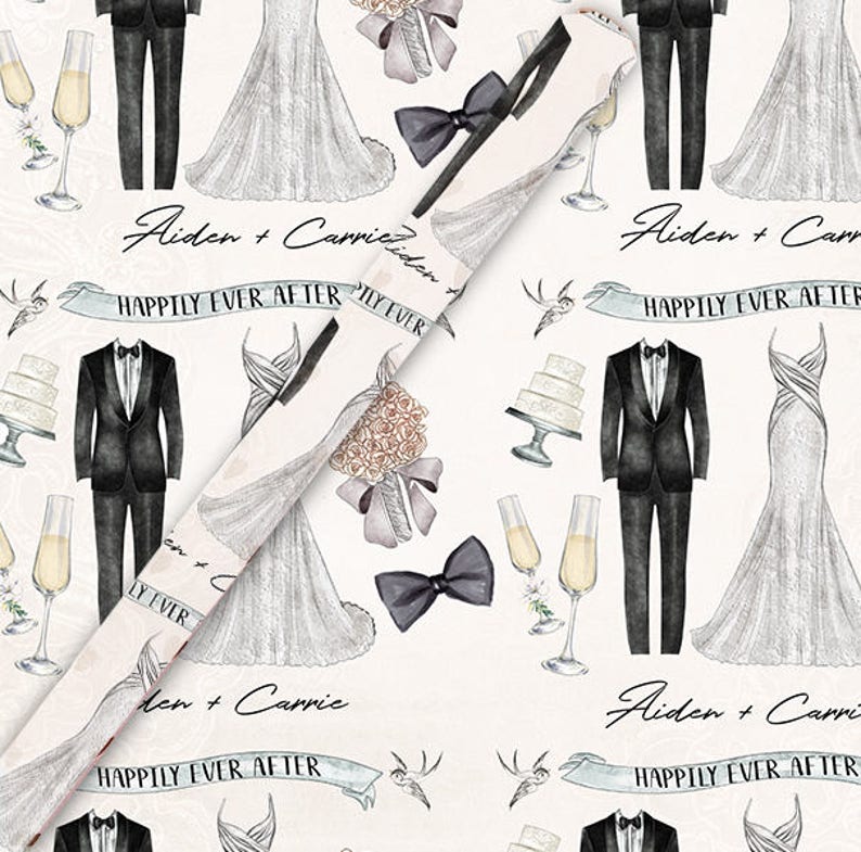 Wedding Wrapping Paper Custom Wrapping Paper Wedding Etsy