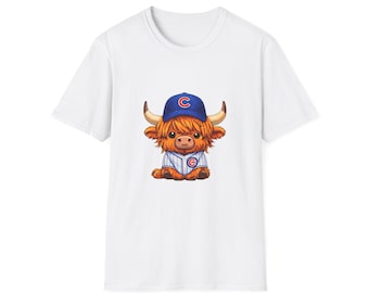 T-shirt van honkbaljersey van de Hooglandkoe in welpen | Leuk mascotte-T-shirt
