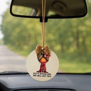 Ciondolo cristiano per auto, regalo con versetto biblico, da applicare sullo specchietto retrovisore, decorazione religiosa in juta