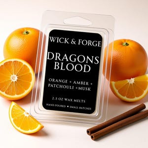 Pastillas de cera aromáticas Sangre de Dragón, incienso terroso, fragancia para el hogar con mezcla de ámbar, pachulí y soja.