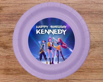 Custom KPop Demon Hunter Dessert & Dinner  Paper Plates, Personalized Anime Inspired Party Supplies