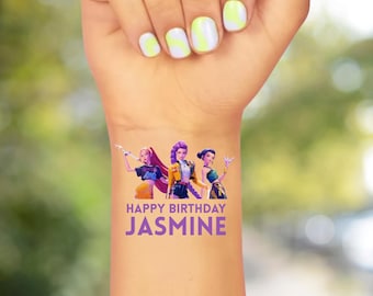 Custom KPop Demon Hunter Temporary Tattoos, Personalized Anime Party Favors