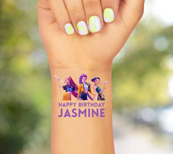 Custom KPop Demon Hunter Temporary Tattoos, Personalized Anime Party Favors
