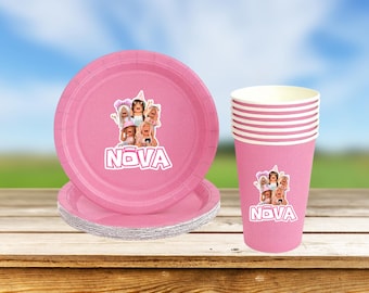 Custom Birthday Tableware Set, Personalized Video Game Inspired Party Supplies