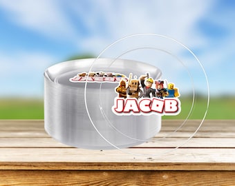 Custom Video Game Inspired Dessert & Dinner Plastic Plates