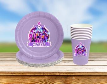 Custom KPop Demon Tableware Set, Personalized Anime Party Supplies