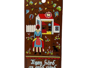 Berggren Originals Vintage Swedish Folk Art Wood Cutting Board Wall Decor 12in *