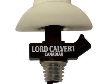 Vintage Lord Calvert Canadian Whisky Bottle Pourer Cowboy Hat Brown Plastic *