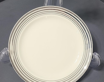 VTG Taylor Smith Taylor Silver Platinum Ring Cream Salad Plate 7.25 Inch USA