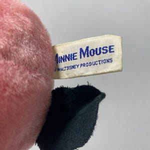Vintage Walt Disney Minnie Mouse Gund Rubber Face Plush Roly Poly Rattle * afbeelding 5