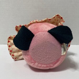 Vintage Walt Disney Minnie Mouse Gund Rubber Face Plush Roly Poly Rattle * afbeelding 4