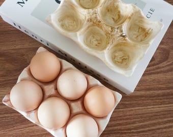 Handmade Jesmonite Egg Holder, Marble Pattern, Kitchen Storage