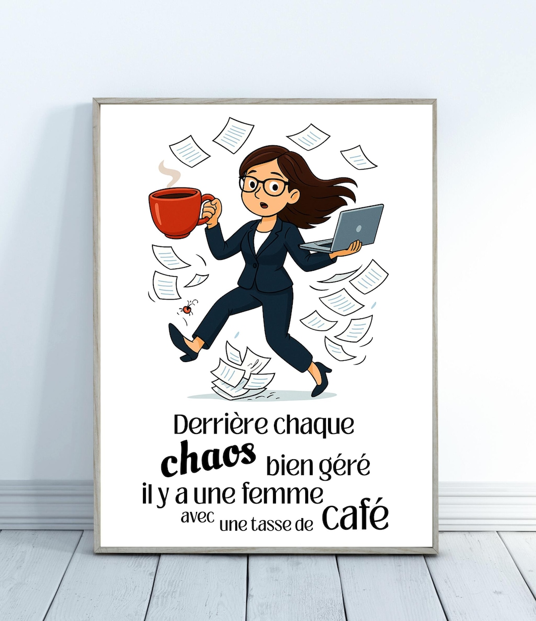 Impimer Humour Art Mural a Imprimer – Affiche Bureau Humour Café – Chaos Au Bureau ...