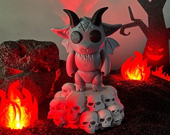 Gothic Okkulte Schreibtisch & Regal Dekor Figur | Dark Fantasy Sammler Kunst Statue | Mythic Demon Home Geschenk | Baphomet Schmuck