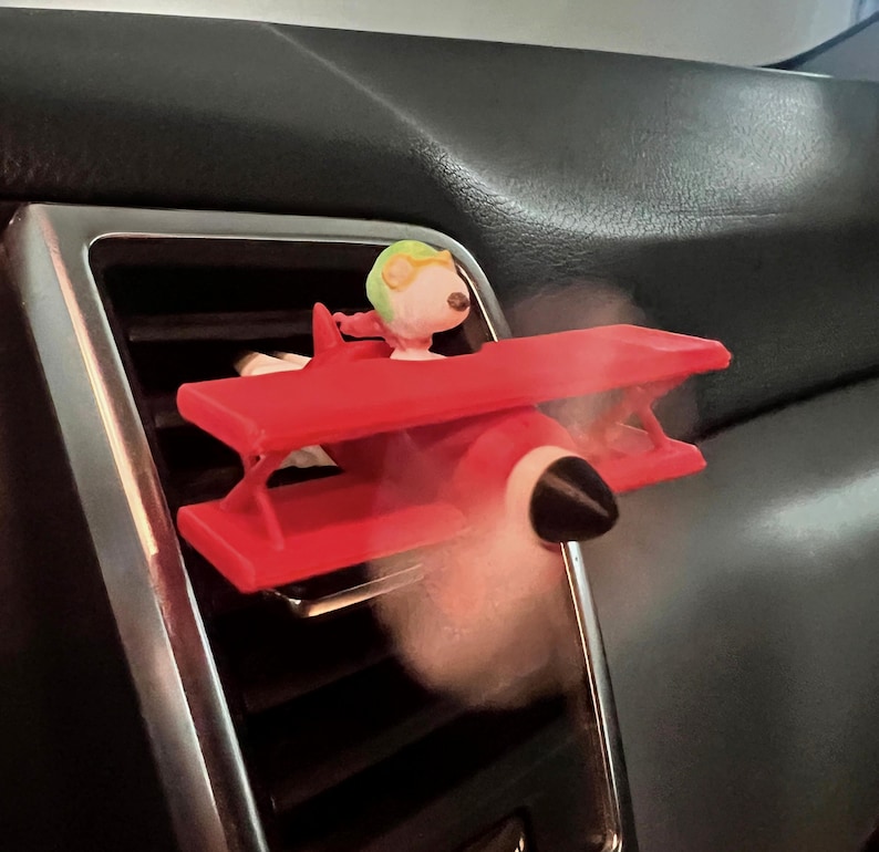 Snoopy Pilot Airplane Car Vent Clip | Handmade Aroma Diffuser & Car Air Freshener | Cute Flying Dog Gift | Not for Use with Heat or Warm AC