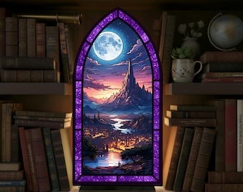 Kącik książkowy Velaris, wkład do regału ACOTAR City of Starlight, dekoracja kącika książkowego fantasy, prezent dla czytelnika, dekoracja dla miłośnika książek, prezent dla miłośników książek