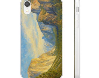 Yosemite Valley Landscape Painting Phone Case | Scenic Mountain Art Flexi Case