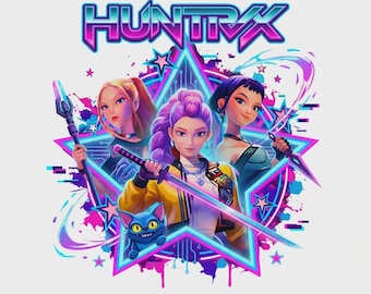 Diseño de camiseta Huntrix Kpop Demon Hunters PNG SVG (Descarga digital)