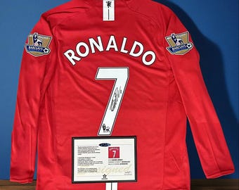 Camiseta retro firmada por Ronaldo del Manchester United 07/08 - Certificado de autenticidad (leer descripción)