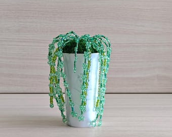 Planta trepadeira artesanal com miçangas