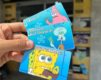 Credit Card Skin, Funny Yellow Cartoon Card Sticker, Cute Sponge Style Debit Card Decal, Meme Wallet Accessory, Trendy Gift