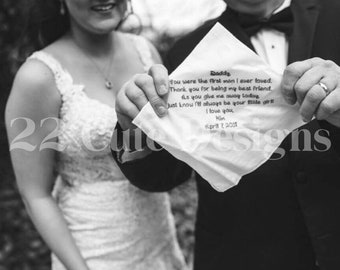 Embroidered Personalized Message Handkerchief | Wedding Vows | Wedding Gift | Bride and Groom Gift