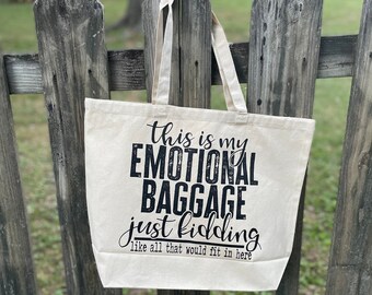 Emotional Baggage Canvas Tote - Gift Accessories Graphic Design