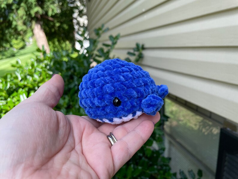 Handmade Crochet Mini Whale Royal Blue