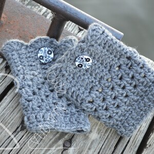 Crochet Boot Cuffs Button Accent Warm Winter Leg Warmers Knit Soft Boot Socks MADE TO ORDER image 3