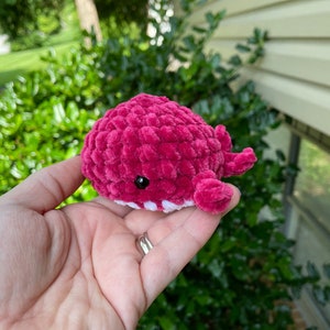 Handmade Crochet Mini Whale Pink