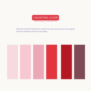 Valentine Color Palette - Pink & Red Canva HEX Codes (Digital Download) | Love Theme| Printable PDF