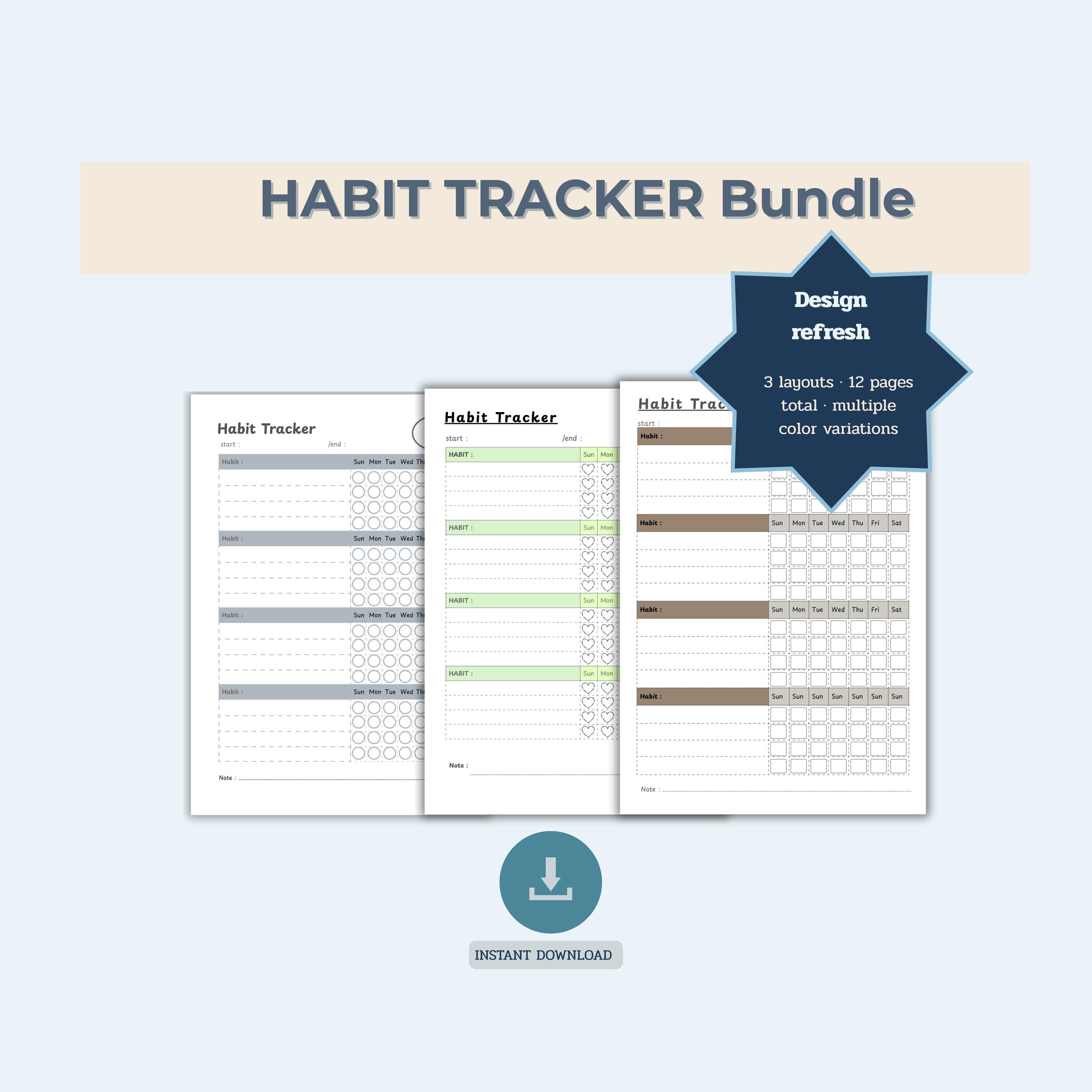 Habit Tracker Printable | Weekly Minimalist Planner (A4/US Letter PDF ...