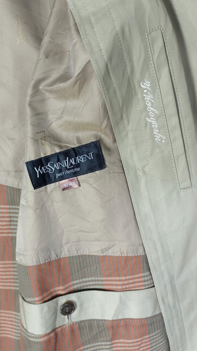 Ysl Pattern Yves Saint Laurent Trench Coat - Etsy