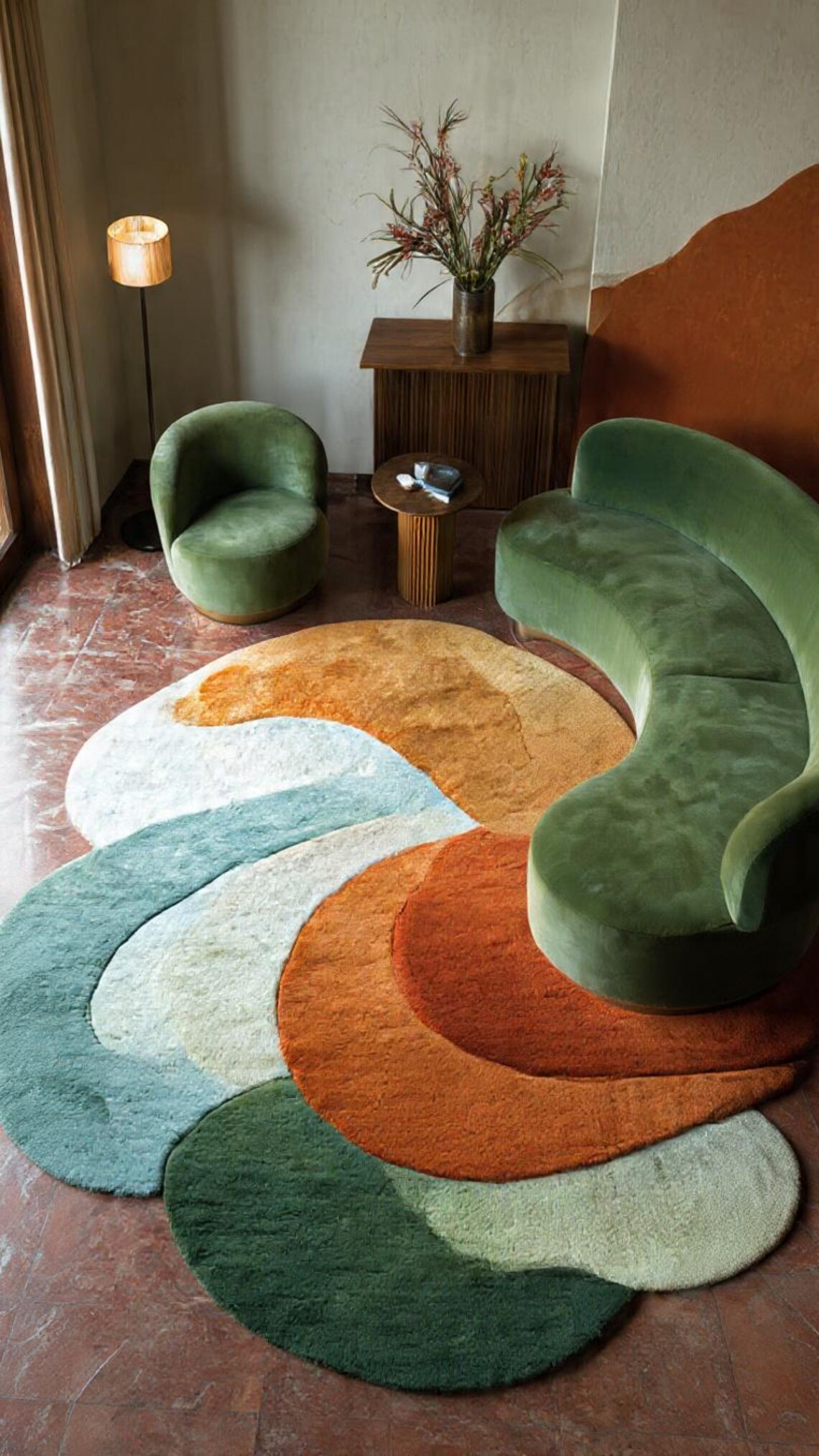 Natural Form Rug Organic Flow Multi-shape Tufted Rug | Earth Palette Irregular Modern ...