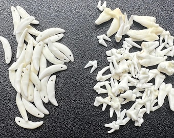 20- 100 pcs real animal teeth, ethical bones and has cleaned and disinfected.Molar and Canine teeth. Voodoo bones,Ouija board