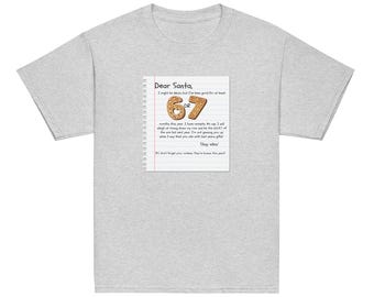 Camiseta juvenil Gildan con la carta 67 de "Querido Papá Noel"
