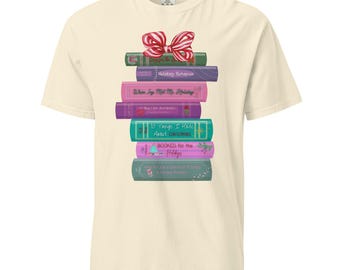 Camiseta de colores cómodos con una novela romántica navideña